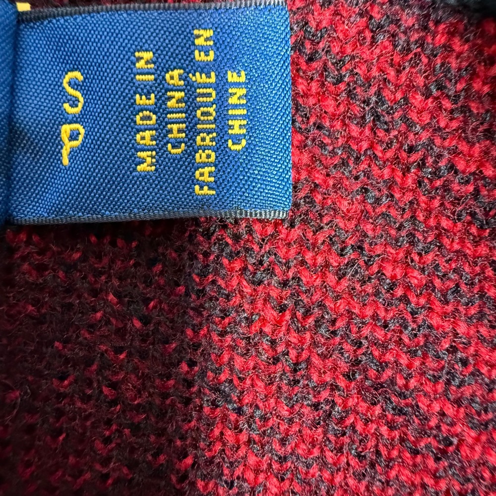 Polo Ralph Lauren Womens Plaid Knit 100% Wool Midi Skirt Red Black Size Small - Picture 3 of 5